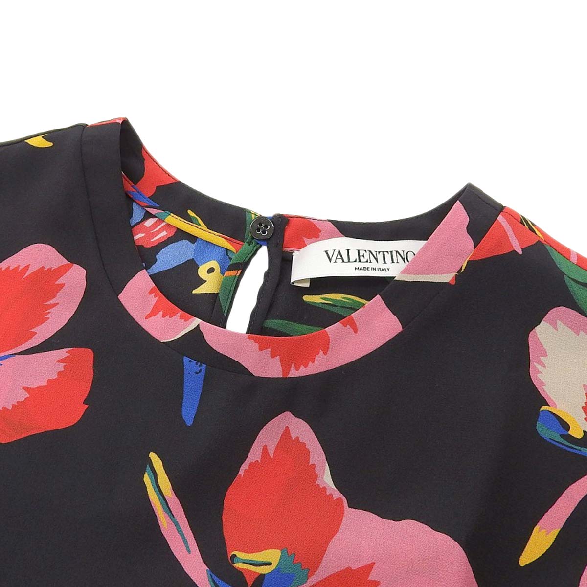 Valentino Silk Print T-Shirt Black