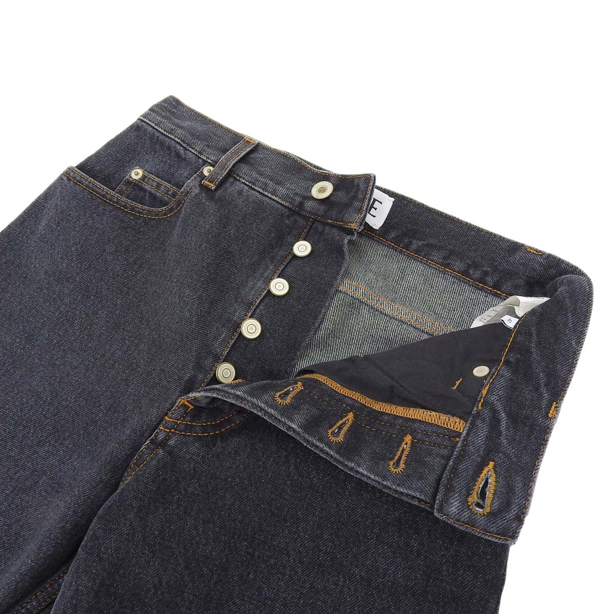 Loewe Denim Pants Black Logo Patch