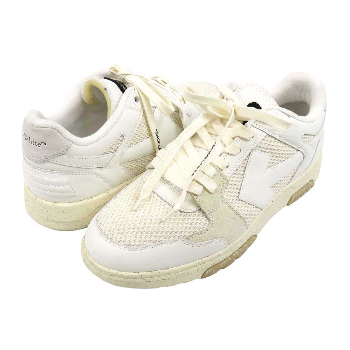 Off-White Mesh Suede Sneakers Ivory