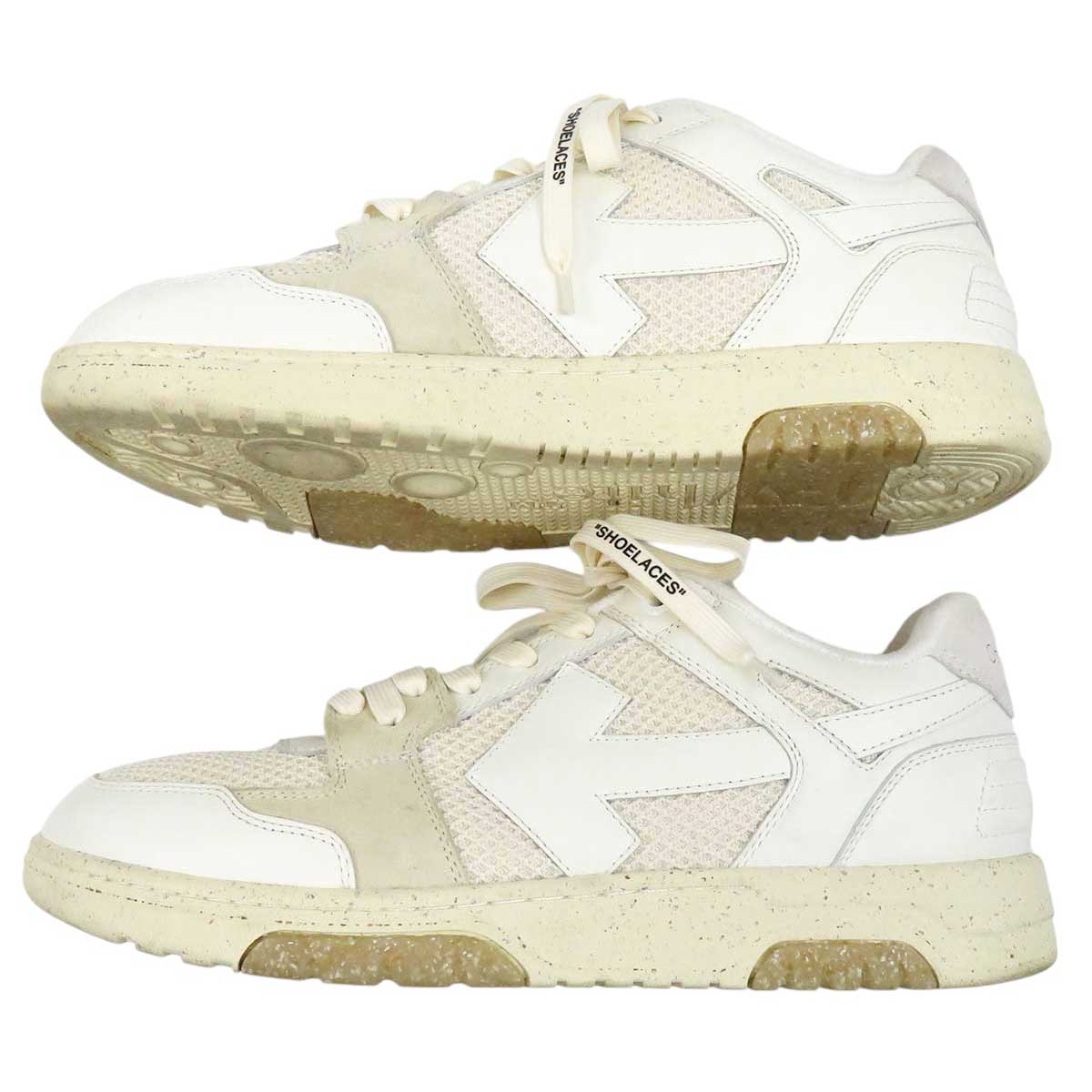 Off-White Mesh Suede Sneakers Ivory