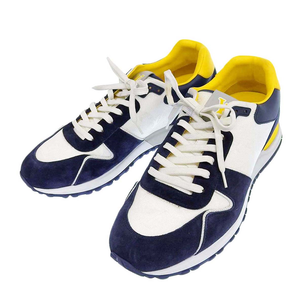 Louis Vuitton Monogram Sneakers White Navy Yellow