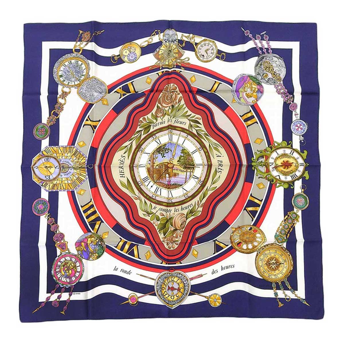 Hermes Silk Scarf Navy 90cm