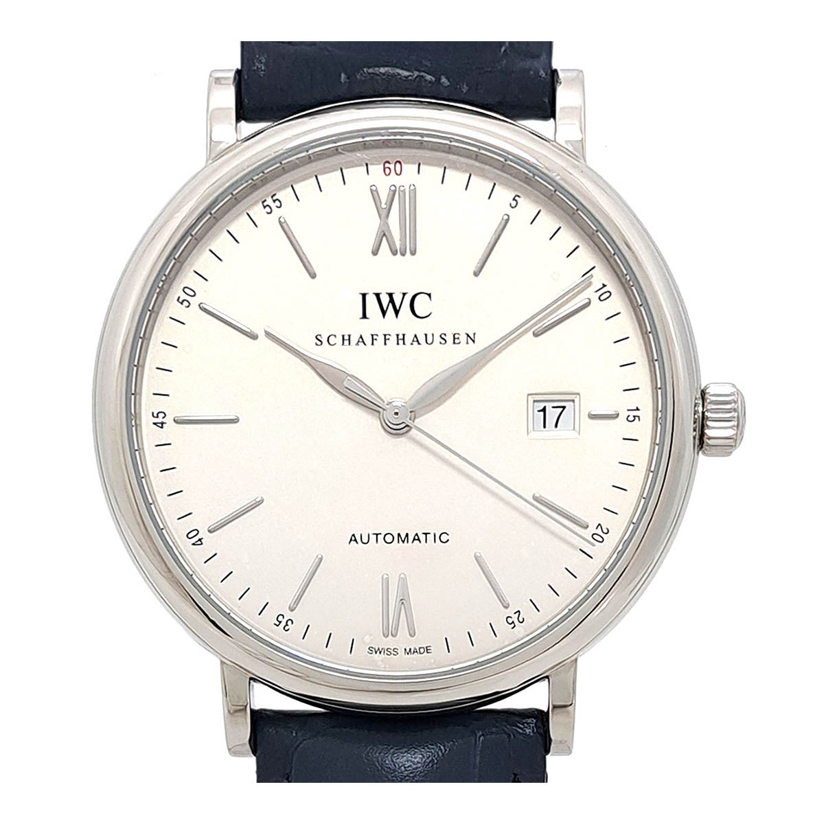 IWC Stainless Steel Leather Automatic Watch IW356501