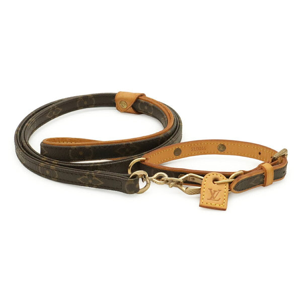 Louis Vuitton Monogram dog leash collar set
