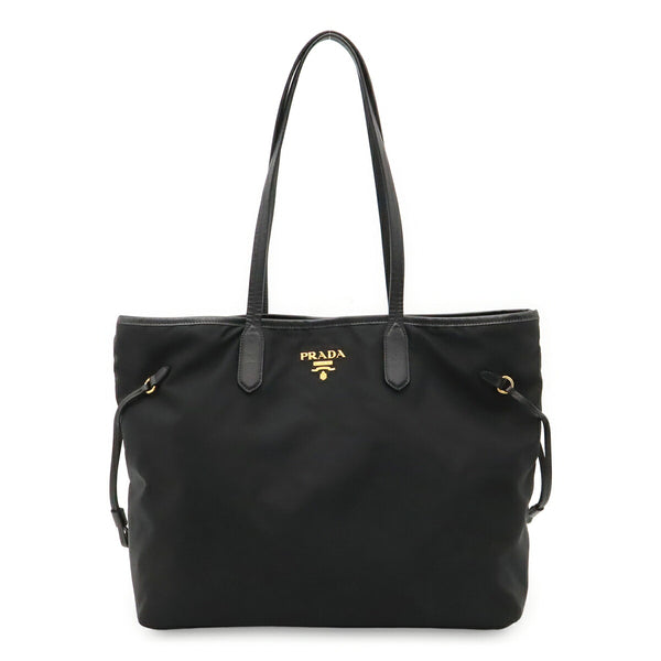 Prada Nylon Leather Tote Bag