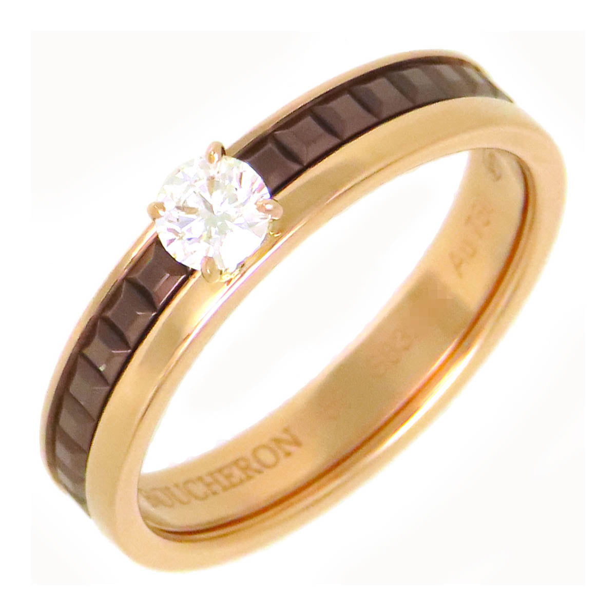 Bvlgari K18PG Diamond Solitaire Ring