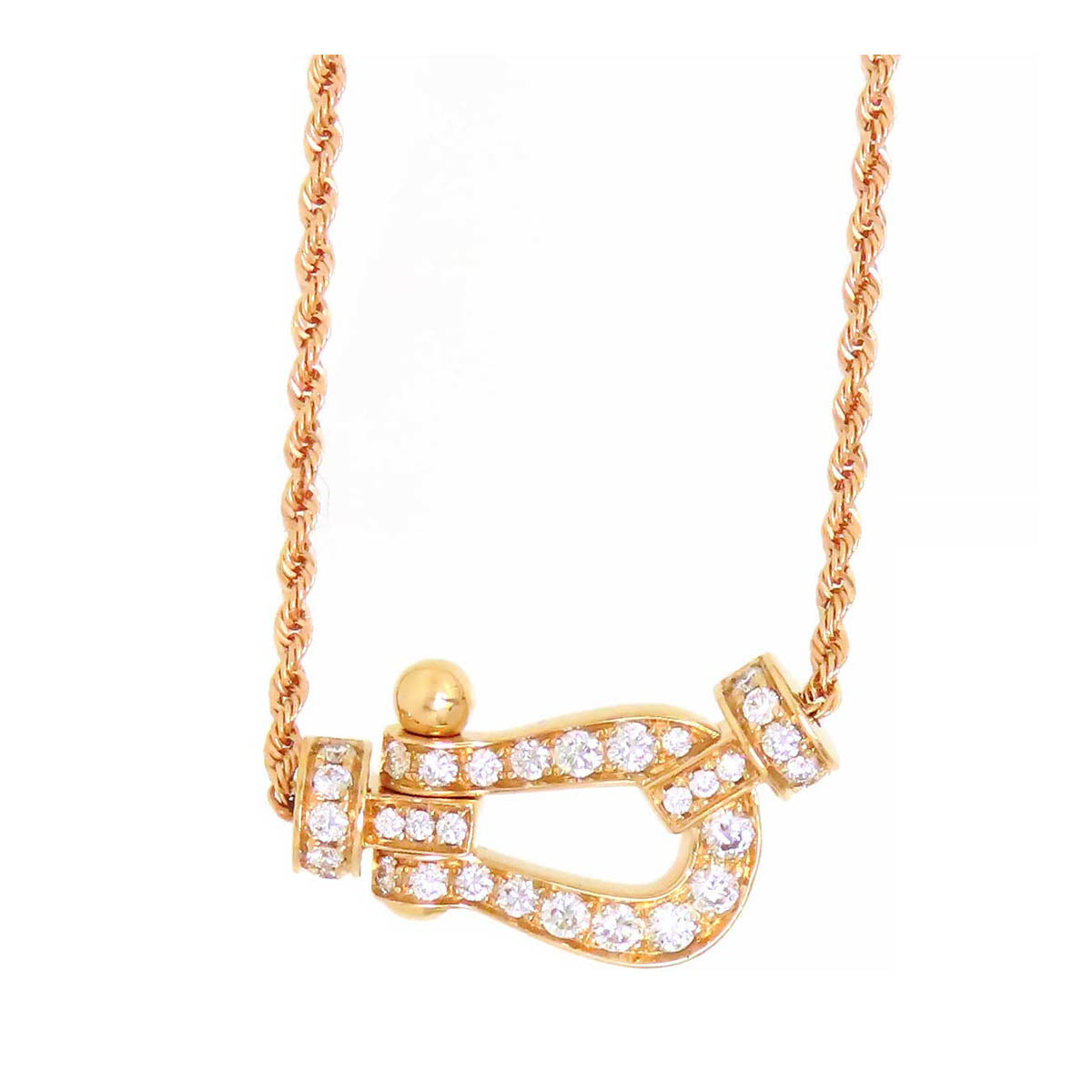 Fred Necklace Au750 K18PG Diamond 7B0233