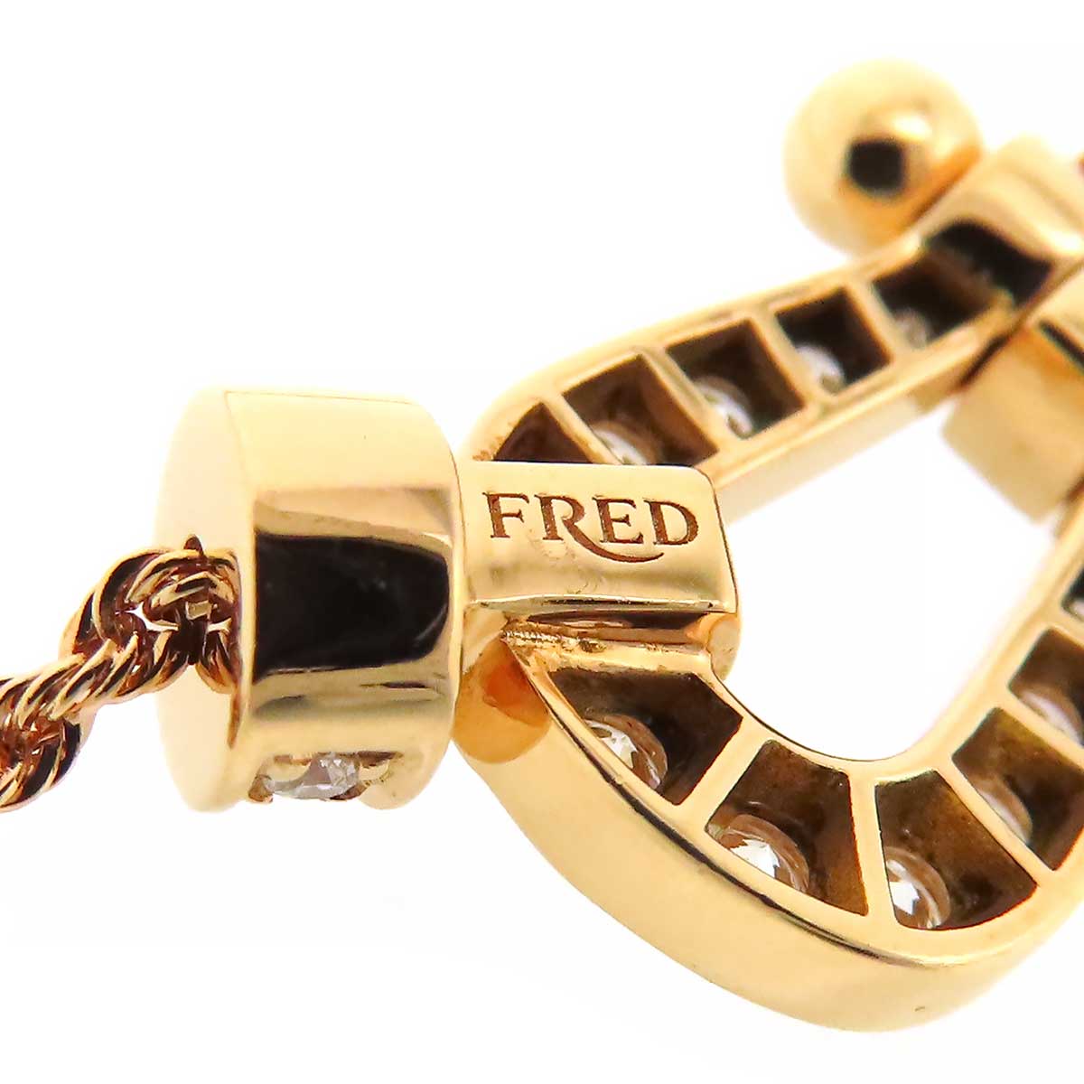 Fred Necklace Au750 K18PG Diamond 7B0233