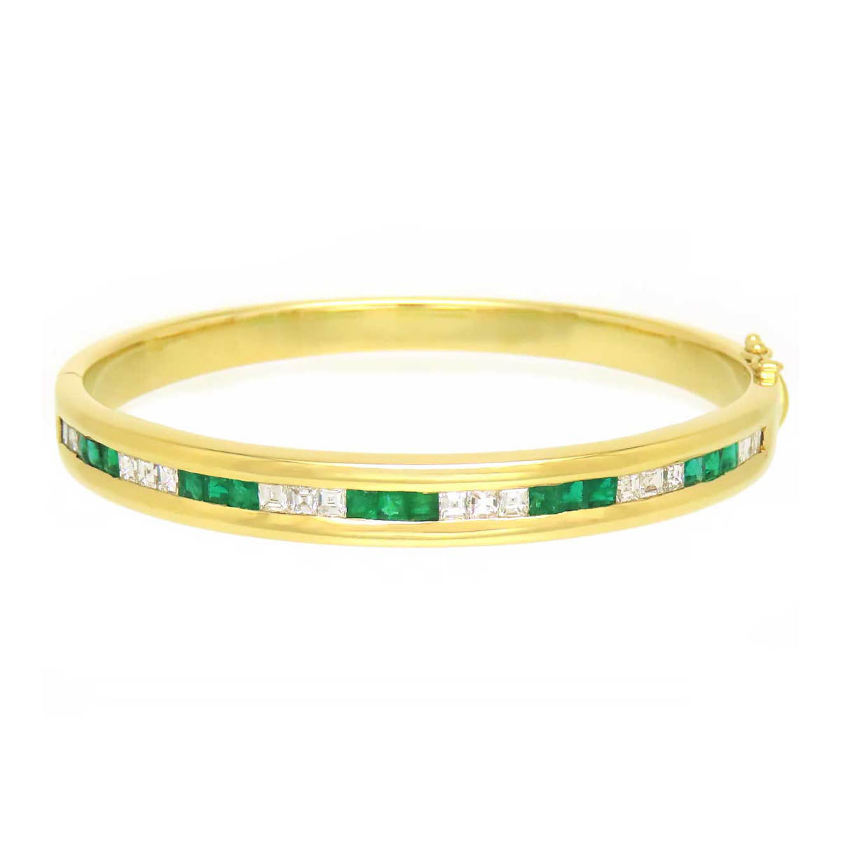 Tiffany 18K Gold Emerald Diamond Bracelet