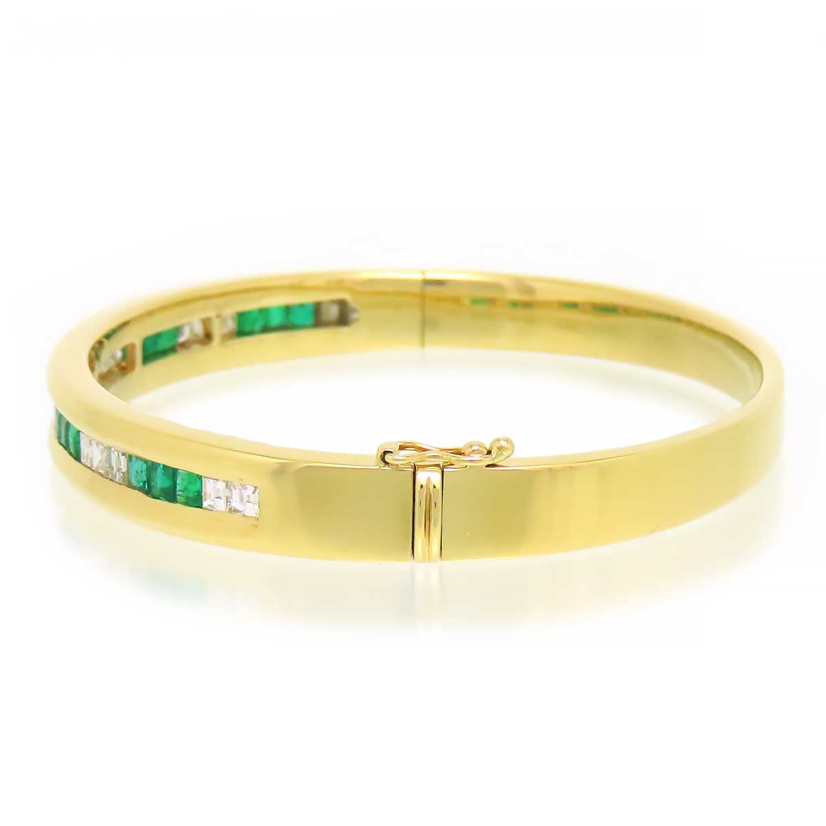 Tiffany 18K Gold Emerald Diamond Bracelet