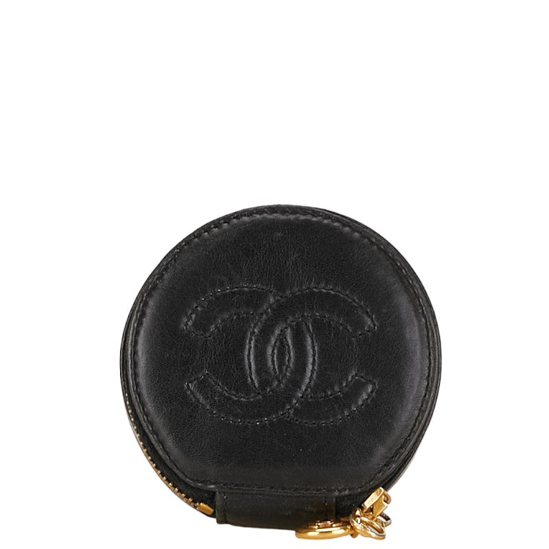 Chanel CC Leather Round Accessory Pouch Leather Vanity Bag A02786 in Good condition