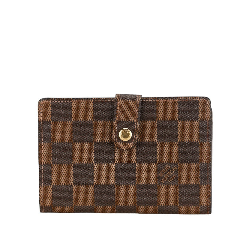 Louis Vuitton Damier Viennois Bifold Wallet N61664 Brown PVC Leather in Very Good Condition