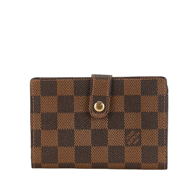 Louis Vuitton Damier Viennois Bifold Wallet N61664 Brown PVC Leather in Very Good Condition