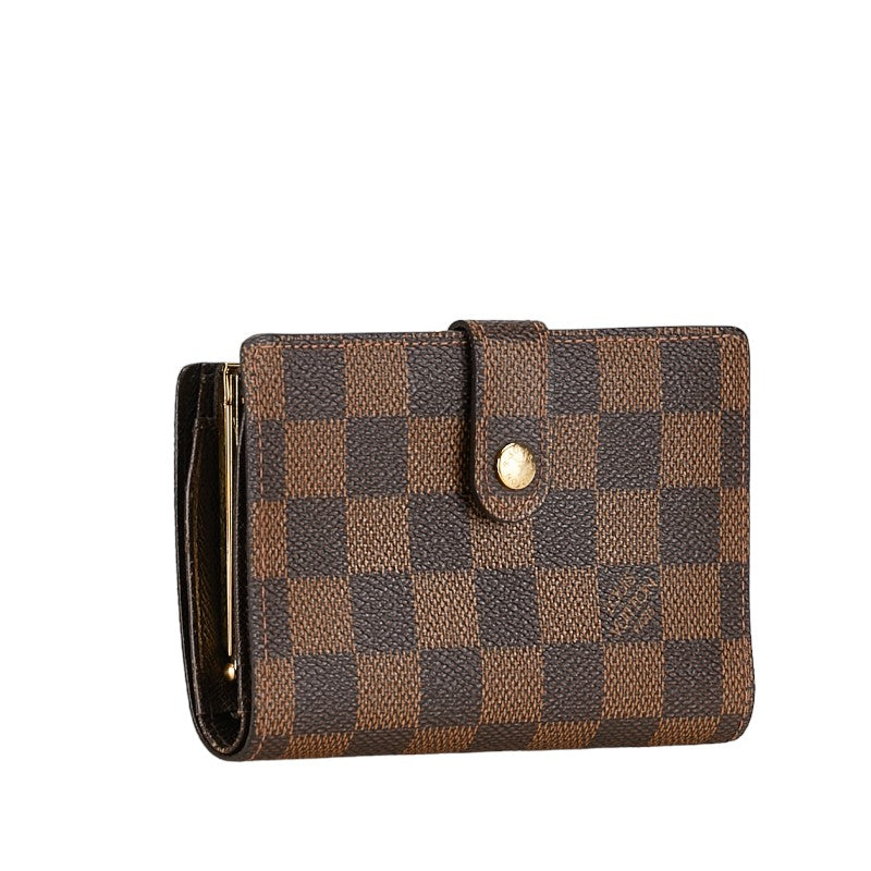 Louis Vuitton Damier Viennois Bifold Wallet N61664 Brown PVC Leather in Very Good Condition