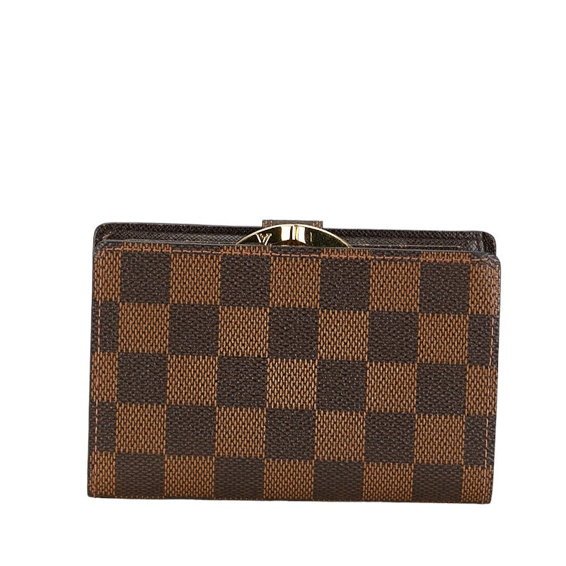 Louis Vuitton Damier Viennois Bifold Wallet N61664 Brown PVC Leather in Very Good Condition