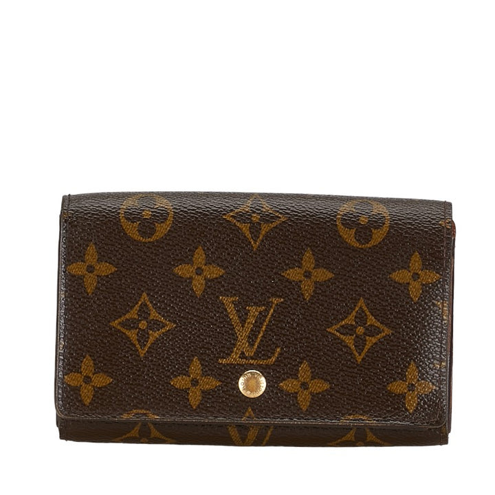 Louis Vuitton Monogram Bifold Wallet M61730 Brown PVC Leather in Very Good Condition