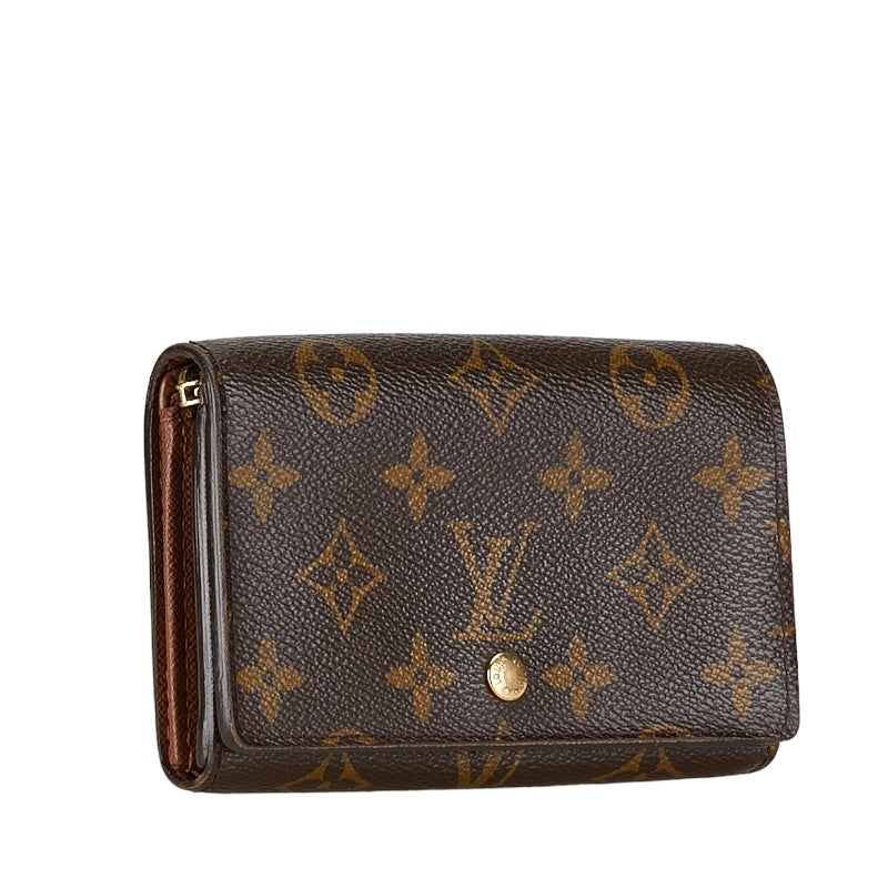 Louis Vuitton Monogram Bifold Wallet M61730 Brown PVC Leather in Very Good Condition