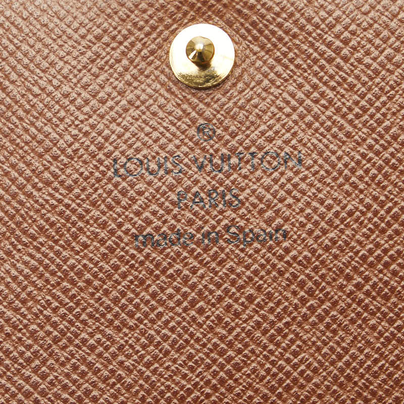 Louis Vuitton Monogram Bifold Wallet M61730 Brown PVC Leather in Very Good Condition