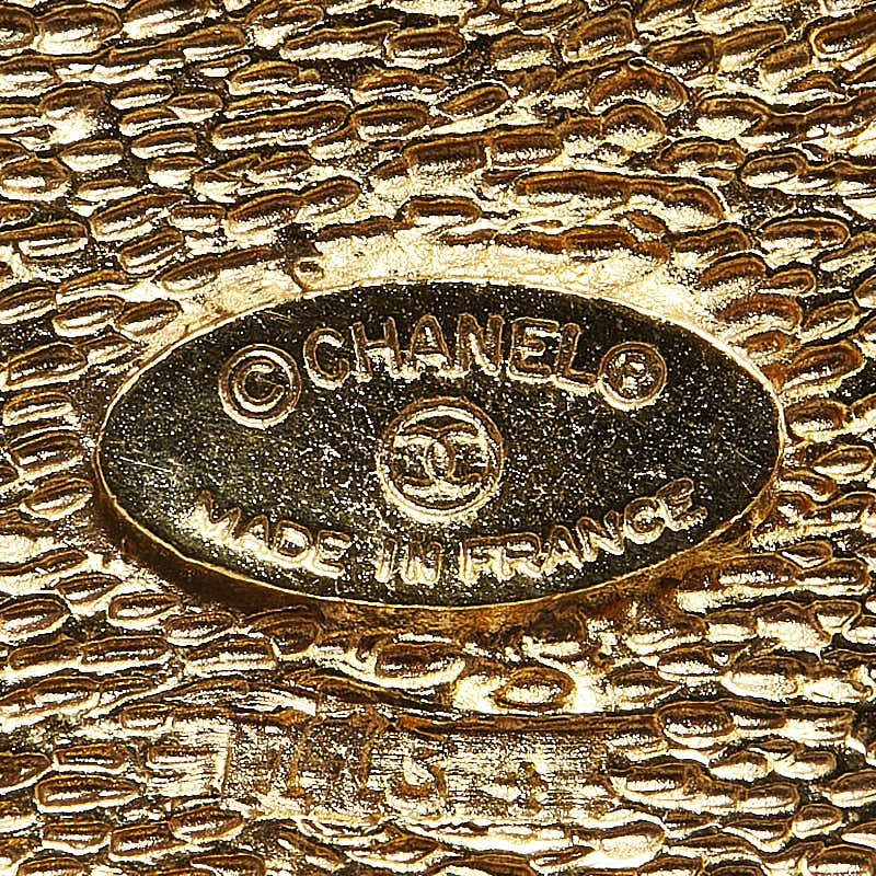 Chanel Vintage Coco Mark Rhombus Brooch Gold Plated