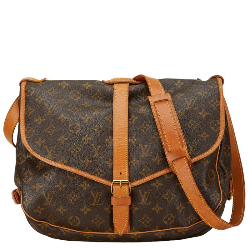 Louis Vuitton Monogram Saumur 35 Shoulder Bag M42254 Brown PVC Leather in Very Good Condition