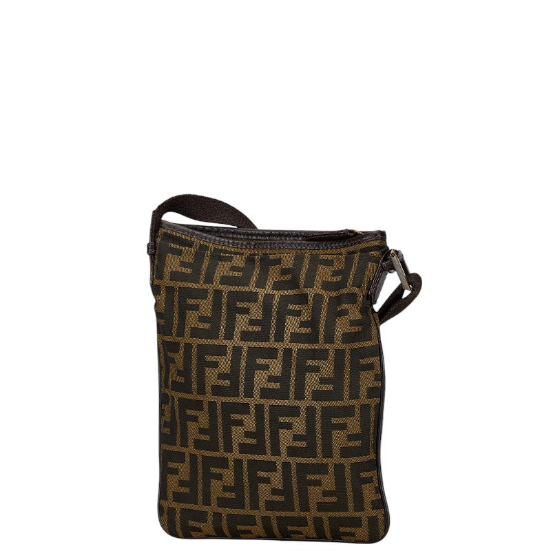 Fendi Zucca Canvas Leather Shoulder Bag