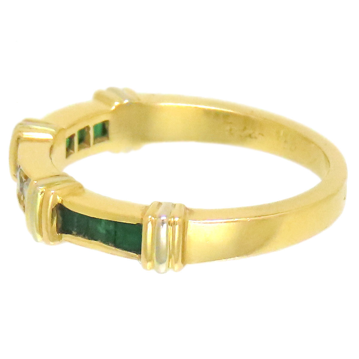 Cartier K18YG Emerald Diamond Ring