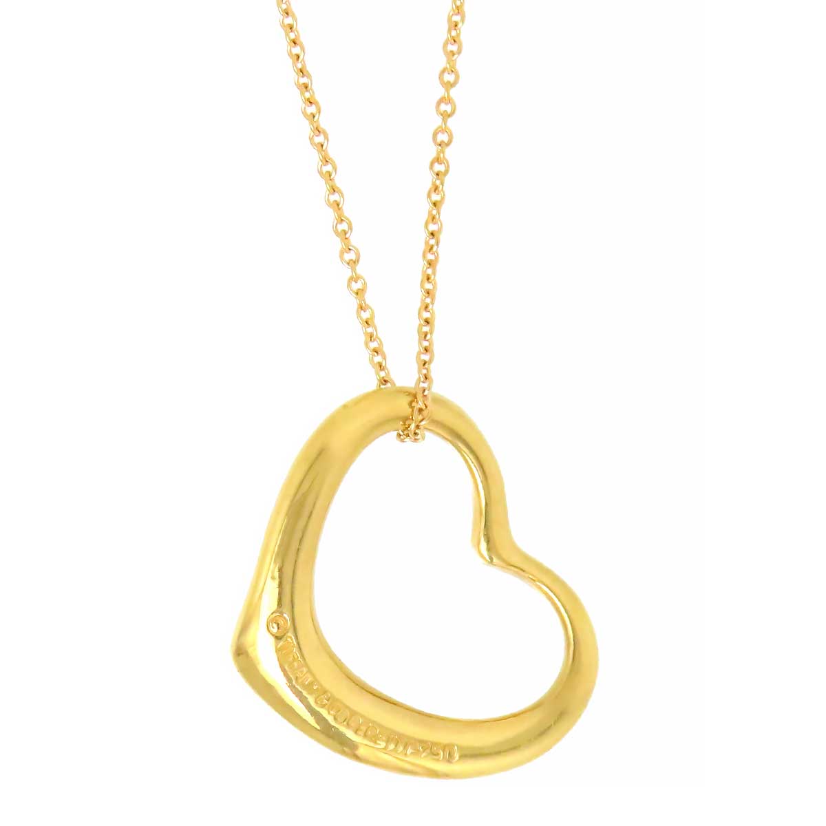 Tiffany & Co K18YG Open Heart Necklace