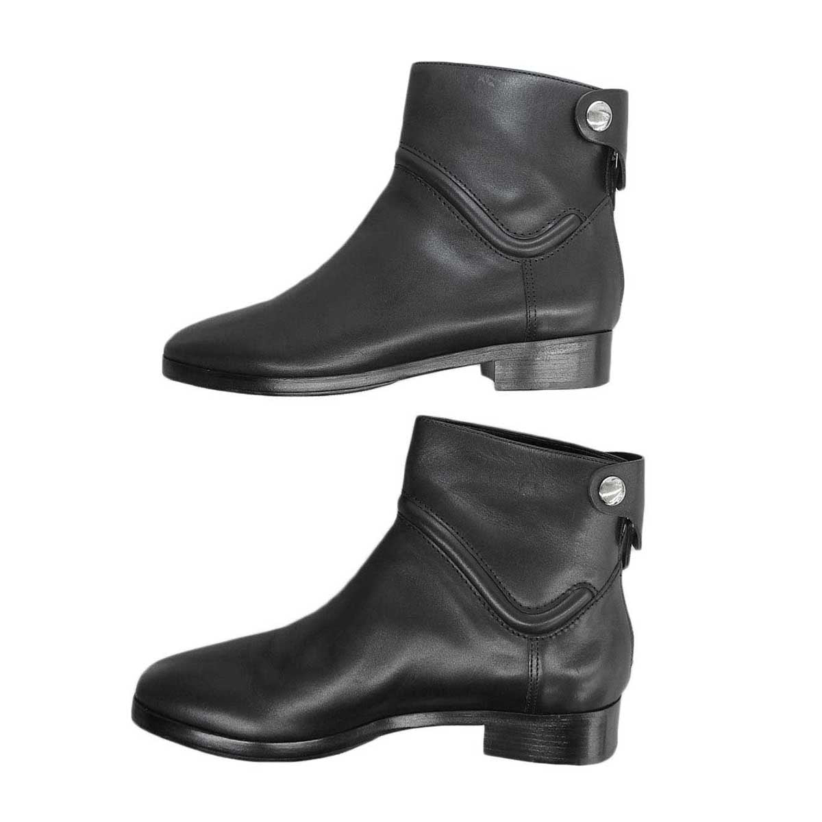 Hermes Leather Ankle Boots Black