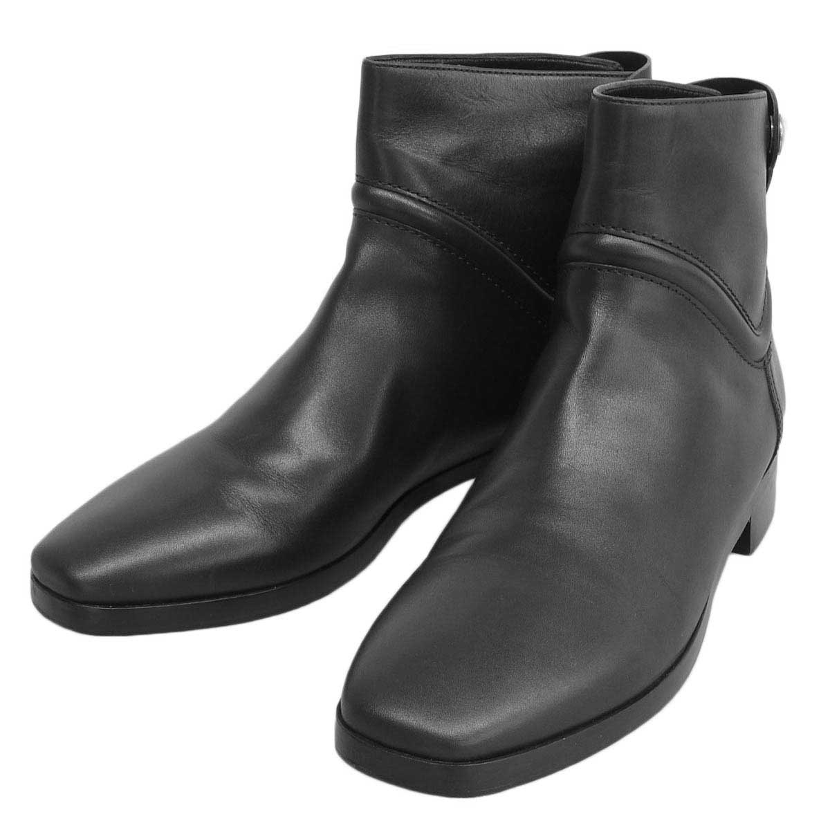 Hermes Leather Ankle Boots Black