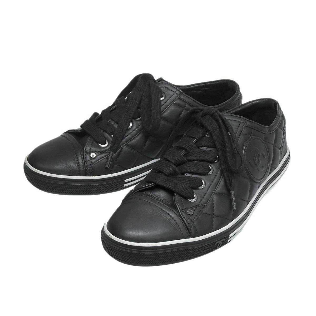 Chanel Leather Sneakers G26592 Black