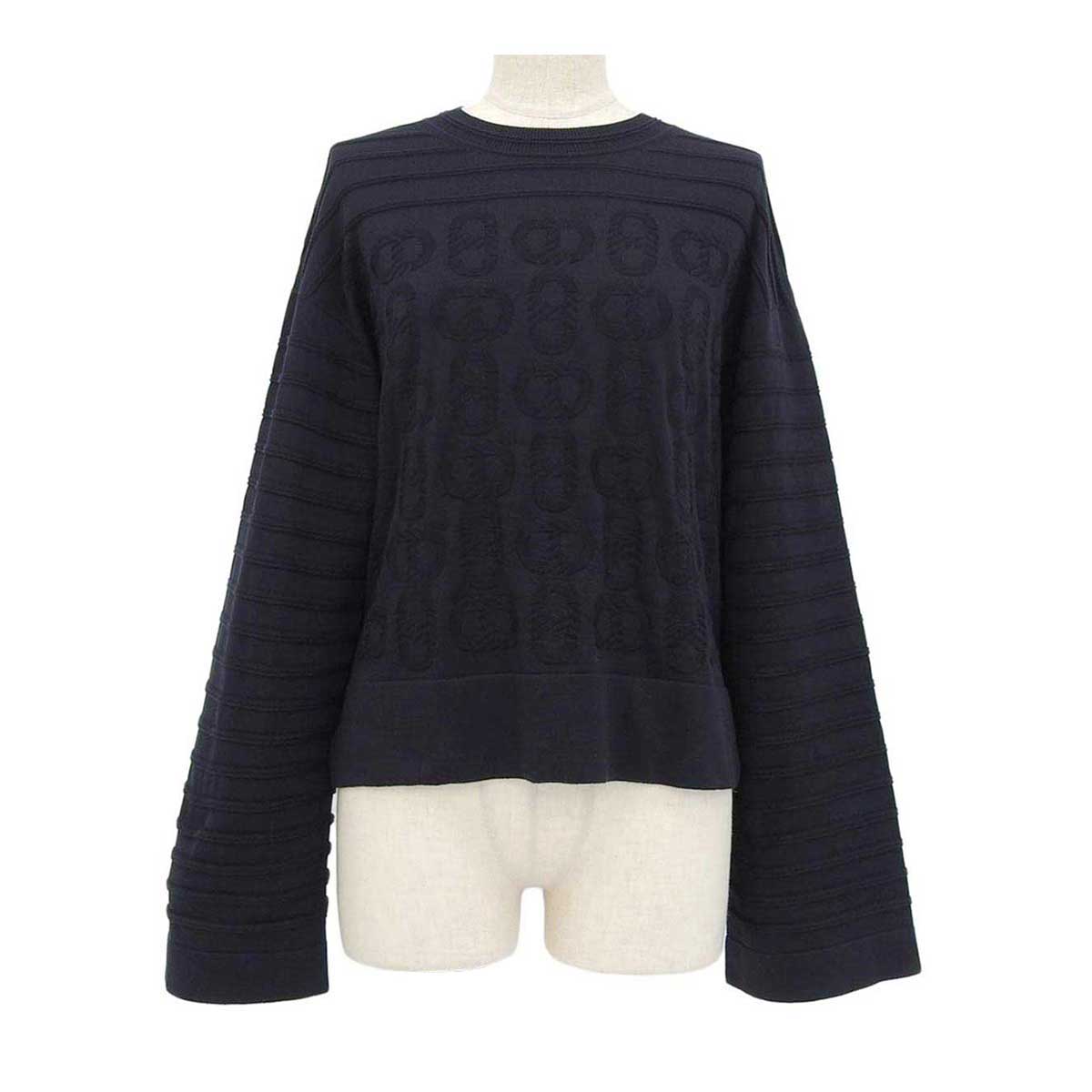 Hermes Navy Knit Sweater 3E2614D3