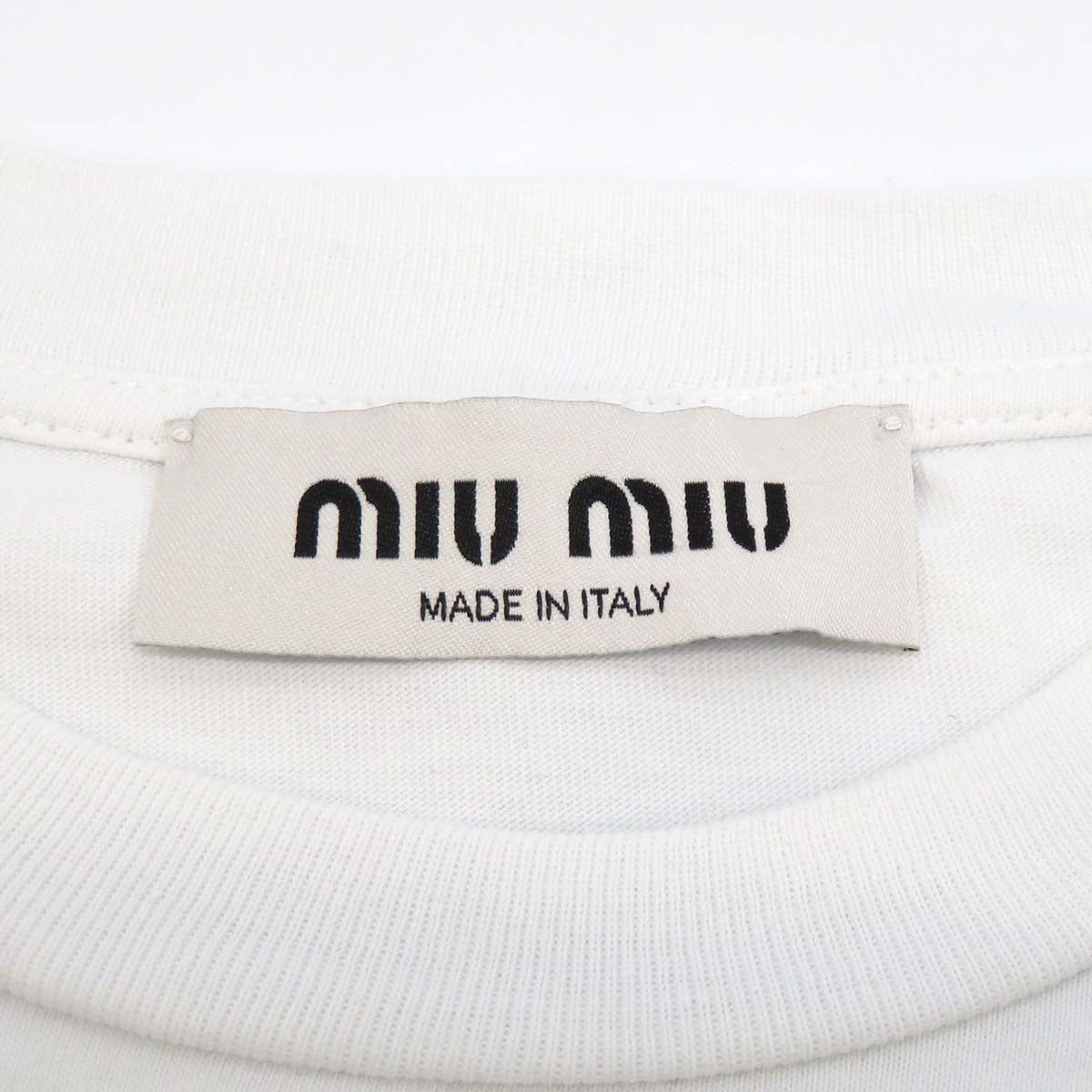 Miu Miu Cotton Logo Cropped T-Shirt