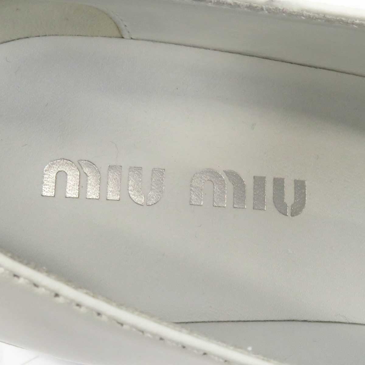 Miu Miu Leather Logo Buckle Loafers