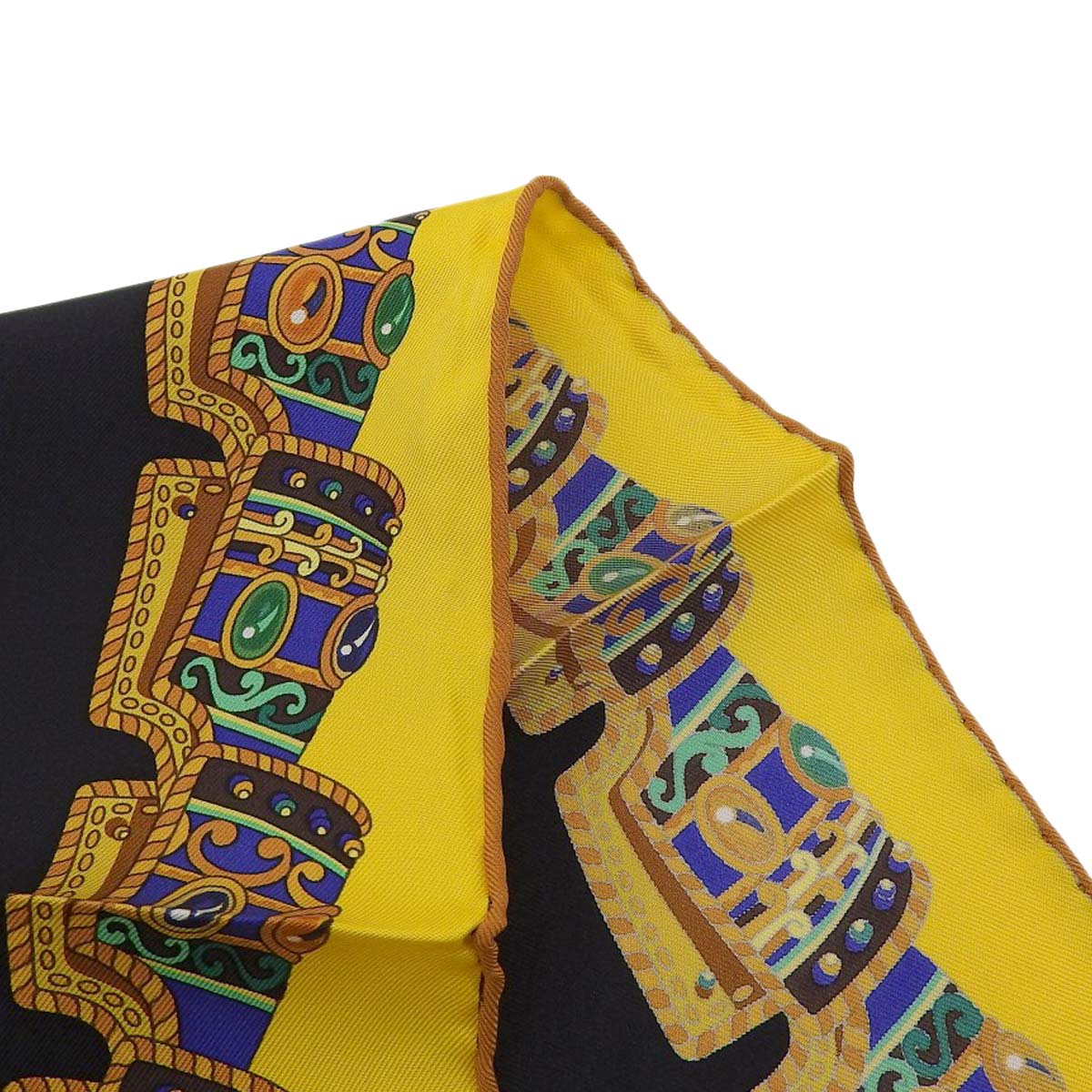 Hermes Silk Scarf Yellow Black