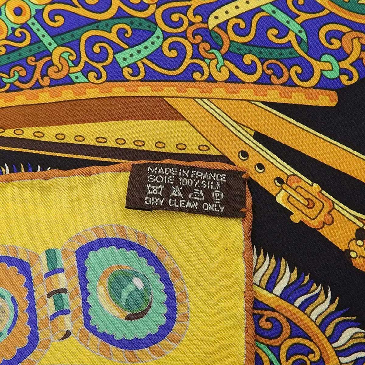 Hermes Silk Scarf Yellow Black