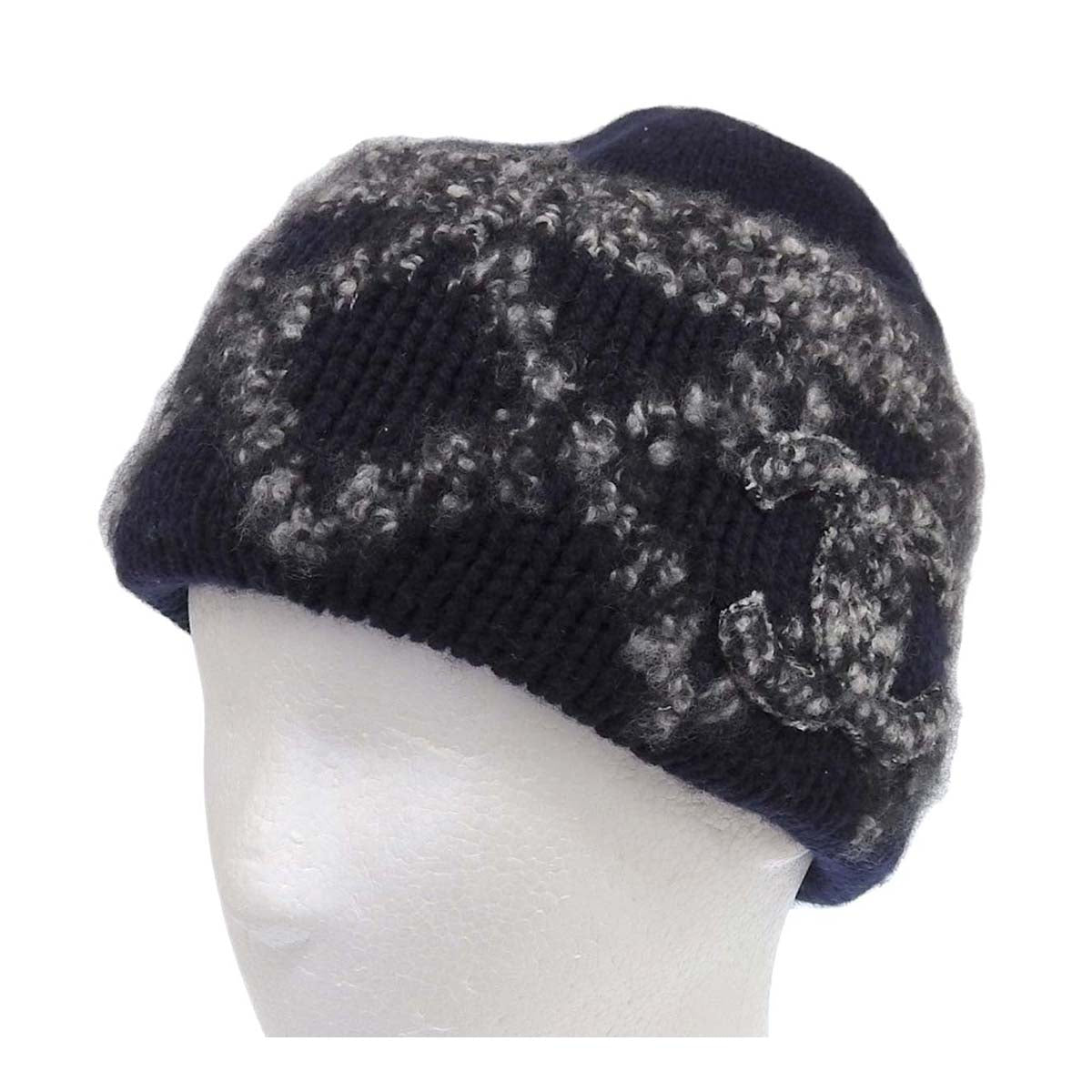 Chanel Knit Cap Navy Cashmere Silk