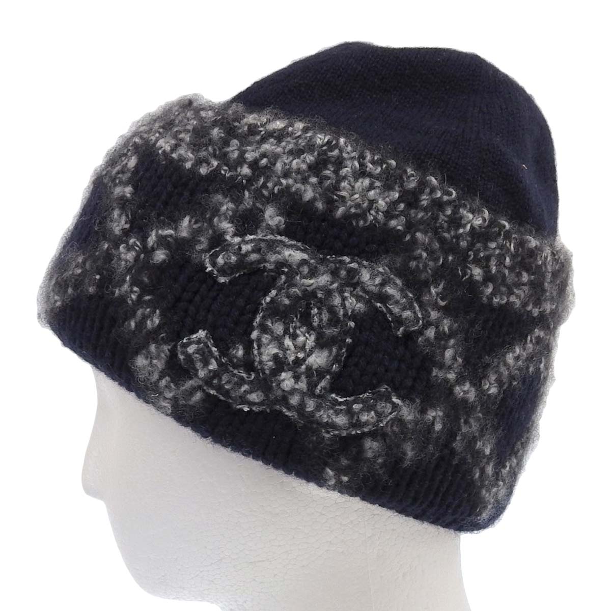 Chanel Knit Cap Navy Cashmere Silk