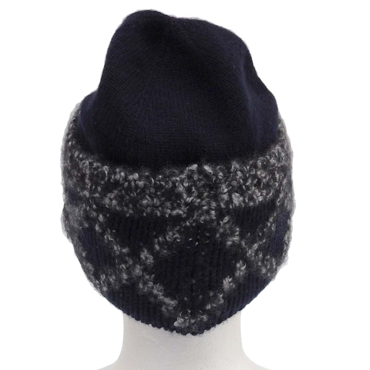 Chanel Knit Cap Navy Cashmere Silk