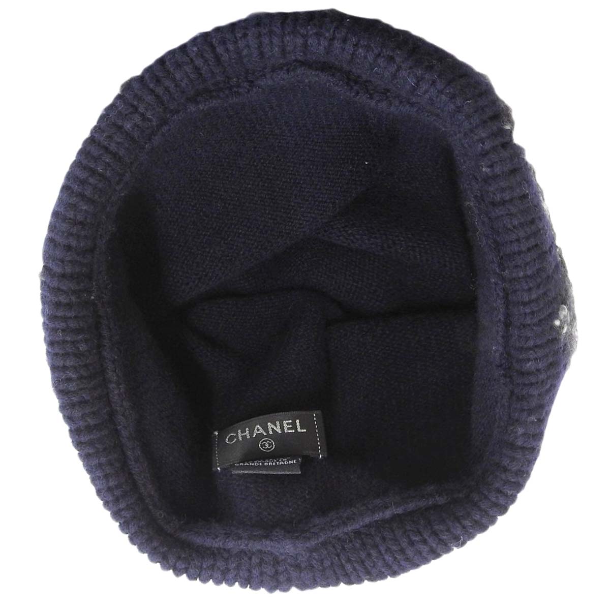 Chanel Knit Cap Navy Cashmere Silk