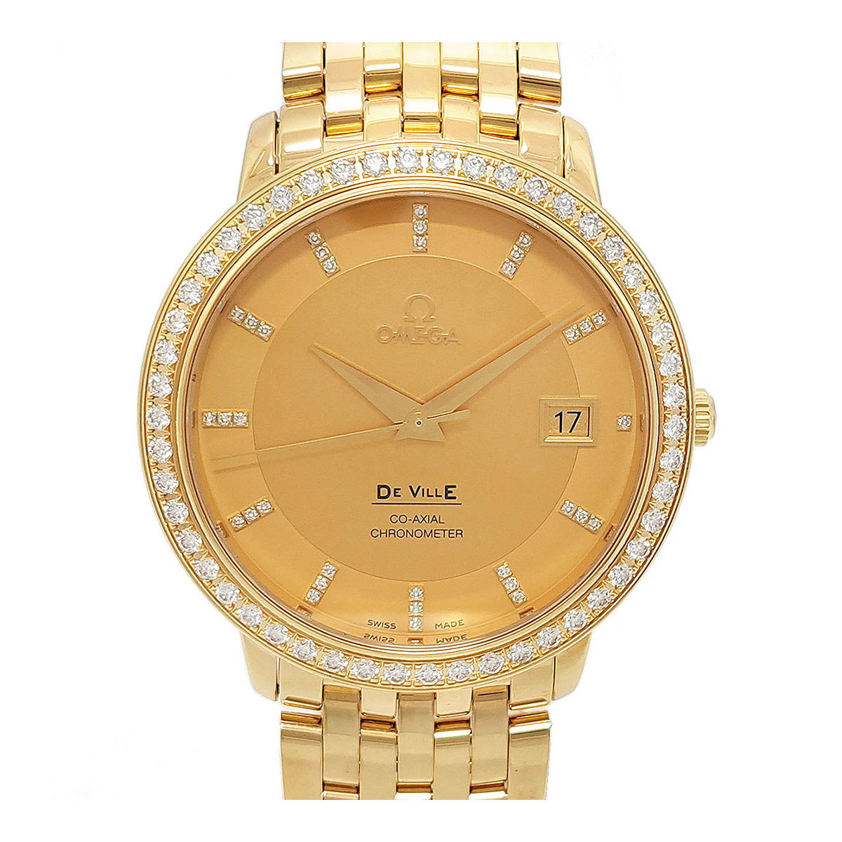 Omega Yellow Gold Diamond Automatic Watch 413.55.37.20.58.001