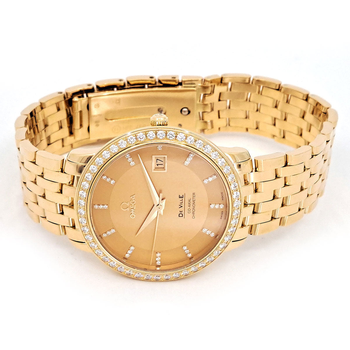 Omega Yellow Gold Diamond Automatic Watch 413.55.37.20.58.001