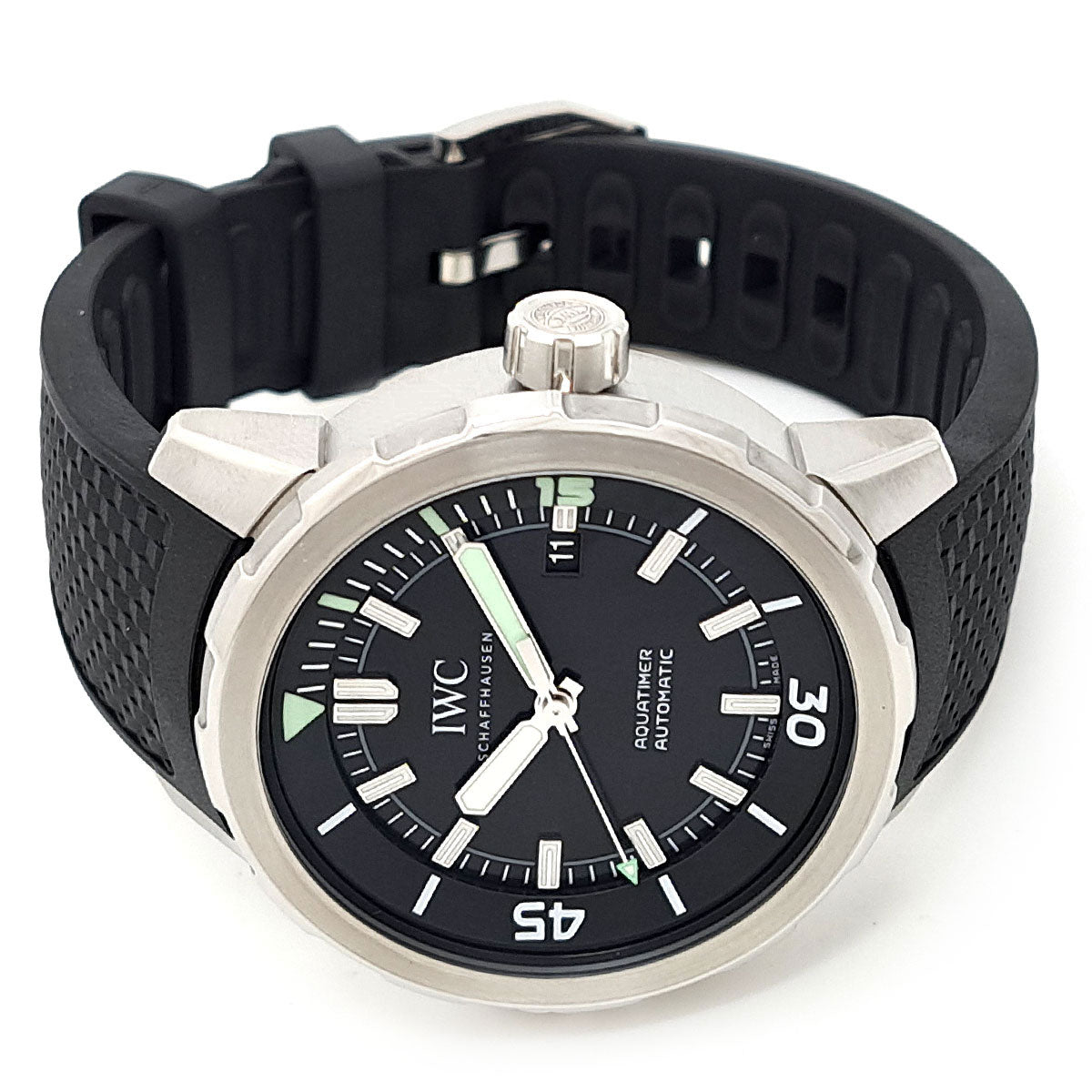 IWC Stainless Steel Rubber Automatic Watch IW329001