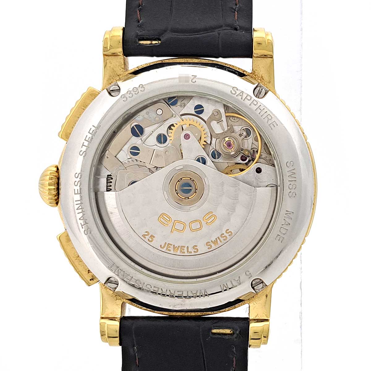 Epos Gold Plated Leather Automatic Watch 3393