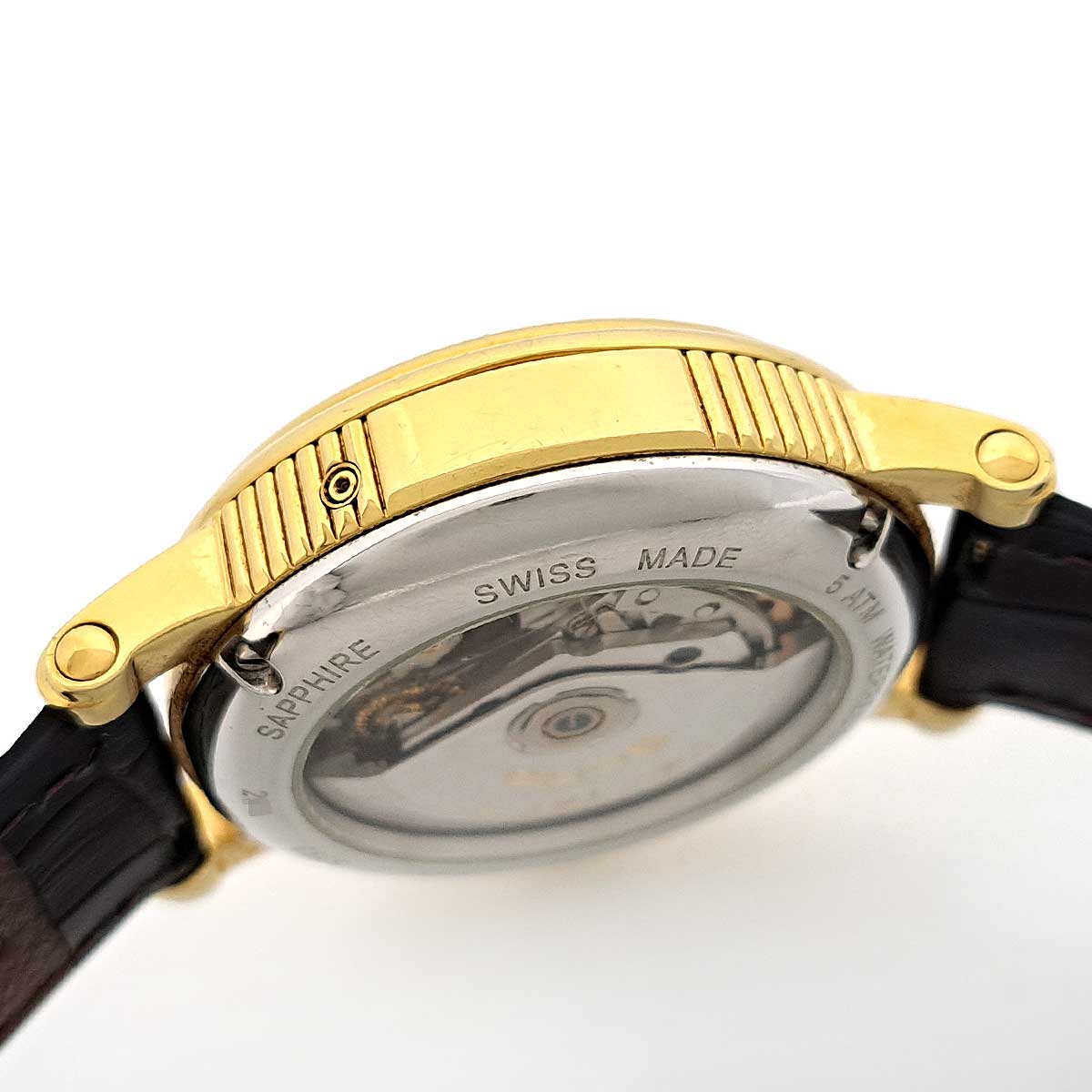 Epos Gold Plated Leather Automatic Watch 3393