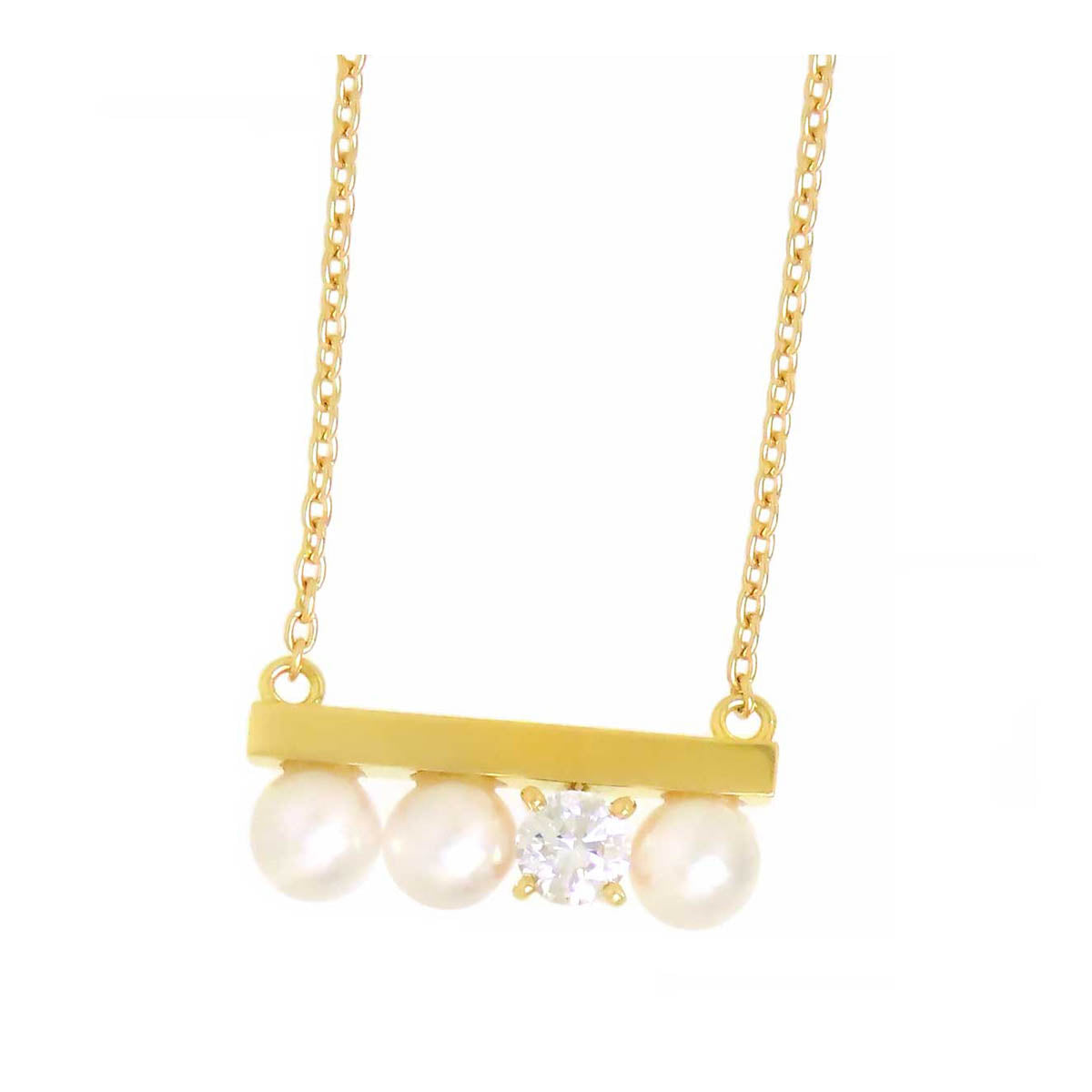 Tasaki K18YG Pearl Diamond Necklace