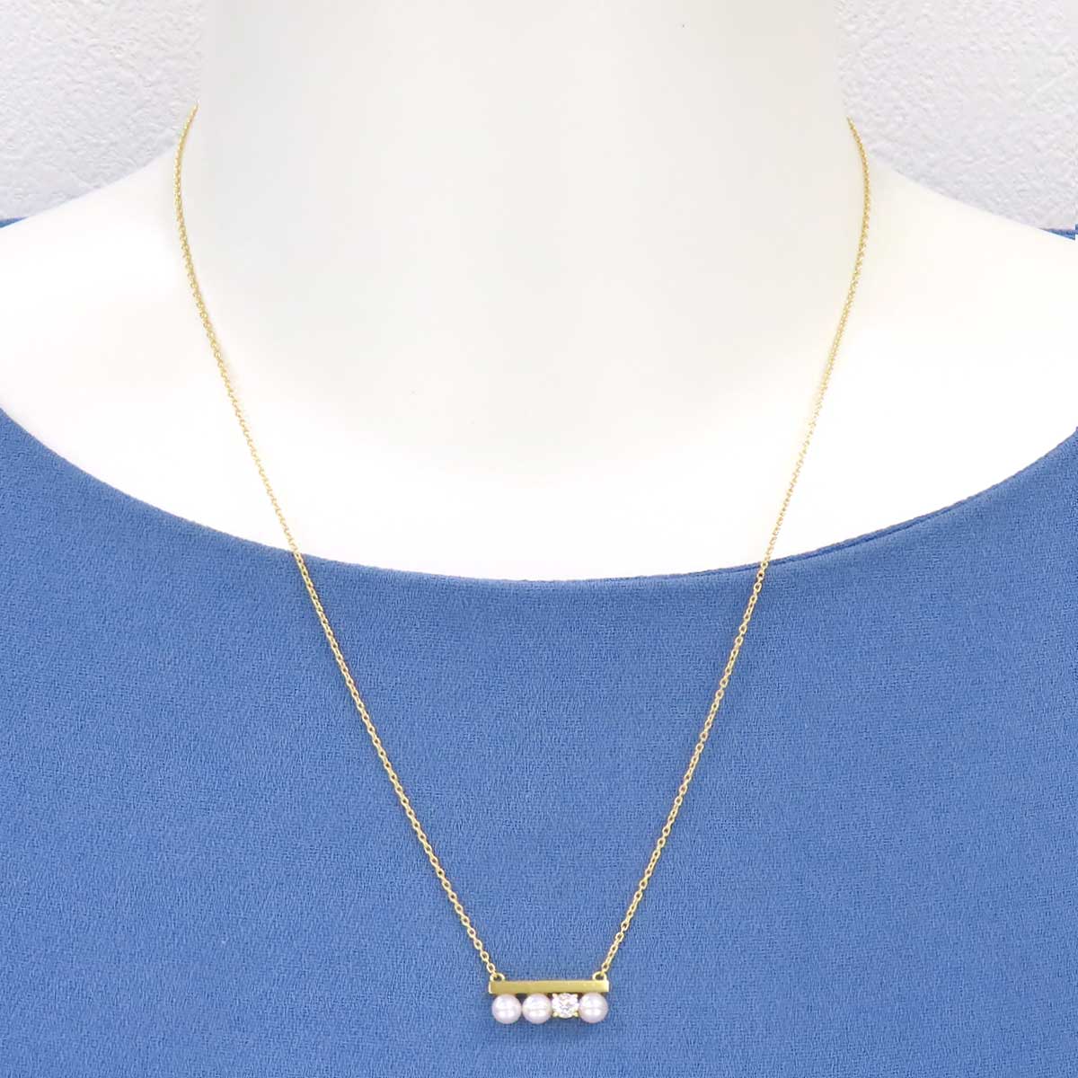 Tasaki K18YG Pearl Diamond Necklace