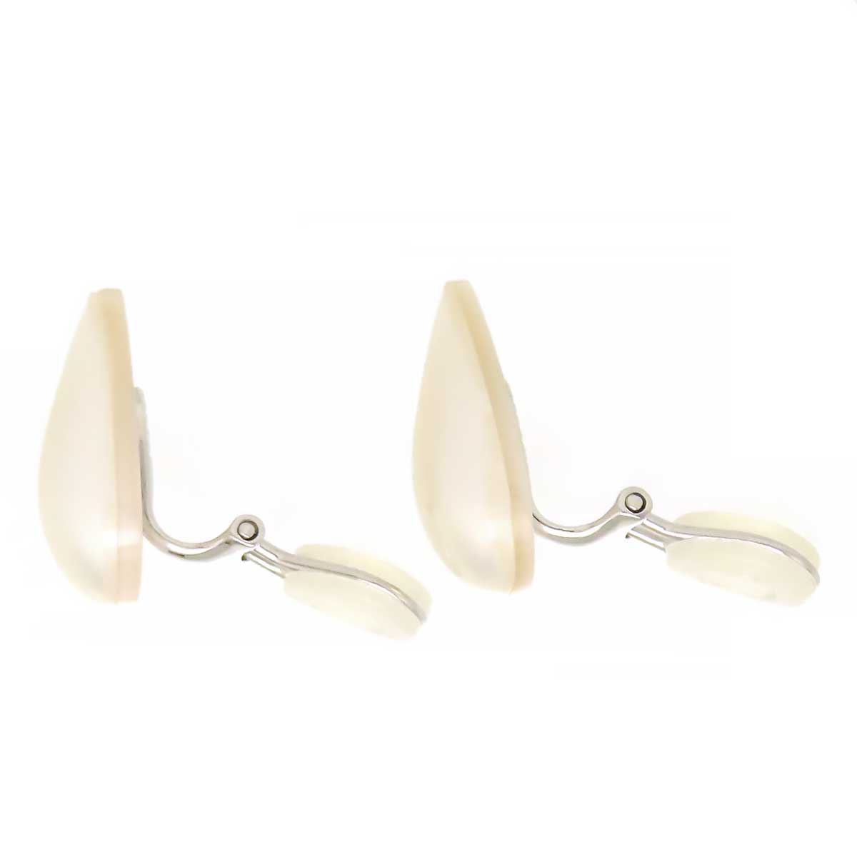 Tasaki K18WG Mabe Pearl Teardrop Earrings