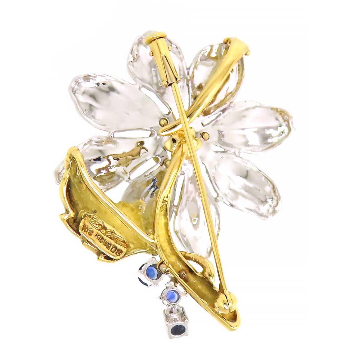 K18 Gold Cosmos Sapphire Brooch Pendant