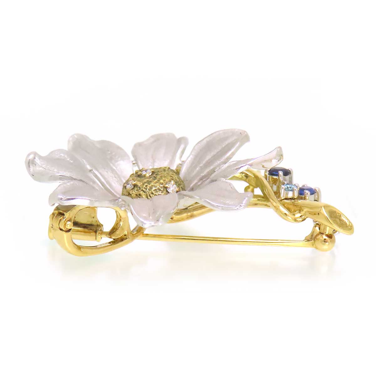 K18 Gold Cosmos Sapphire Brooch Pendant