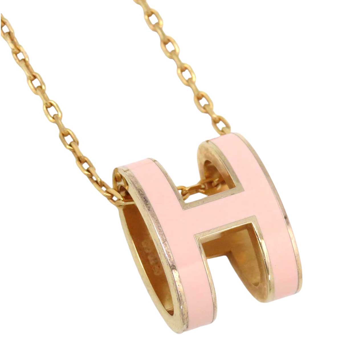 Hermes Metal Pop H Necklace Light Pink